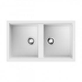 Мойка для кухни Omoikiri Kitagawa 86-2-WH 4993806 прямоуг. 86х48 глуб. 20см (толщ.6мм) вып. 3 1/2" (врезная) белая