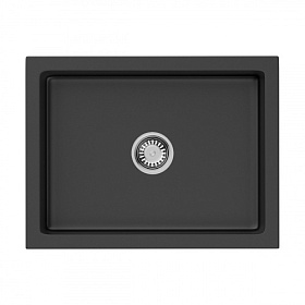 Мойка для кухни Omoikiri Mikura 61-BL 4997069 прямоуг. 61х46 глуб. 23см вып. 3 1/2" (врезная, фронтальный монтаж) чёрная