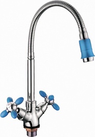 Смеситель для кухни (мойки) Loffrey H810 LF84310B гибкий излив синий цинк