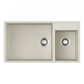 Мойка для кухни Omoikiri Tedori 85-2-U-WH 4993943 прямоуг. 85х46,5 глуб. 22см (толщ.10мм) вып. 3 1/2" (подстольная) белая