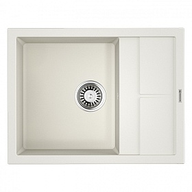 Мойка для кухни Omoikiri Sumi 65-WH 4993673 прямоуг. 65х50 глуб. 23см (толщ.10мм) вып. 3 1/2" (врезная) крыло универсал белая