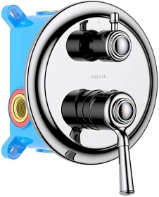 Смеситель для душа внеш. и скрытая часть (в сборе) Aquatek Классик AQ1546CR хром латунь