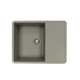Мойка для кухни Florentina Пьемонт 650 17.030.C0650.307 прямоуг. 650х51 глуб. 20см вып. 3 1/2" (врезная) крыло универсал серый шелк