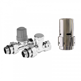 Набор термостатический Royal Thermo Design 1/2" прямой Click хром с термоголовкой Design хром RTE07.001 CH