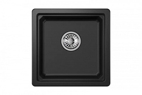 Мойка для кухни Granula KS-4501U черный квадратная 45х45 глуб. 22см вып. 3 1/2" (подстольная) чёрная