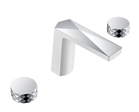 Смеситель для умывальника (раковины) Boheme Venturo 150-WCR-DIAMOND на раковину 3 отверстия хром/белый латунь Водяной