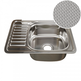 Мойка для кухни Mixline 532309 прямоуг. 58х48 глуб. 18см (толщ.0,8мм) вып. 3 1/2" (врезная) крыло слева хром