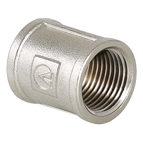 Муфта 1/2" ВР-ВР Valtec латунь никель VTr.270.N.0004