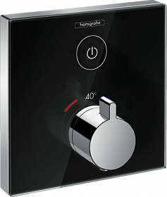 Смеситель для душа термостат (внешняя часть) Hansgrohe ShowerSelect Glass СМ 15737600 хром латунь
