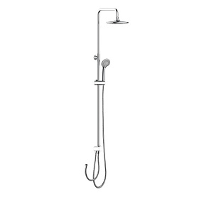 Душевая стойка с верхней тропич.лейкой (смеситель отдельно) Milardo Shower Set d200 мм 3-х реж. 3703F24M76 хром круглая