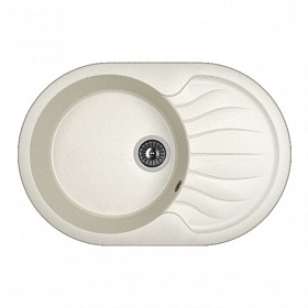Мойка для кухни Dr.Gans Берта 760 25.040.C0760.401 овальная 76х51 глуб. 20см вып. 3 1/2" (врезная) крыло универсал белая