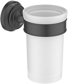Держатель для стакана латунь/стекло Aquatek Классик AQ4527MB чёрный Водяной