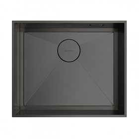 Мойка для кухни Omoikiri Kasen 53-INT-GM 4993496 прямоуг. 53х46 глуб. 17,5см (толщ.1,2мм) вып. 3 1/2" (подстольная) PVD вороненая сталь
