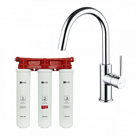 Смеситель для кухни (мойки) с водоочистителем (комплект) Lemark Comfort LM3073C085 с переключ.для фильтра питьевой воды хром латунь Водяной