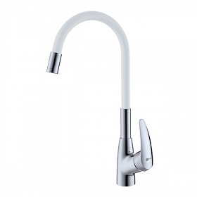 Смеситель для кухни (мойки) Lemark Linara LM0415C-White гибкий излив хром латунь