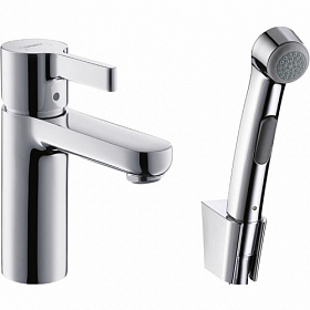 Смеситель для умывальника (раковины) Hansgrohe Metris S 31160000 с гигиеническим душем хром латунь