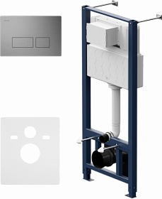 Инсталляция для унитаза AM.PM PRO I012704.7031 (3 в 1) рама с кнопкой Pro S никель матовая Водяной