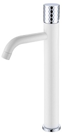 Смеситель для умывальника (раковины) Boheme Stick White Diamond Chrome 122-WCR хром/белый латунь Водяной