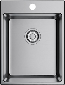 Мойка для кухни Omoikiri Amadare 39-IN 4997028 прямоуг. 50,5х39 глуб. 20см (толщ.1мм) вып. 3 1/2" (врезная) нержавеющая сталь