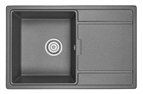 Мойка для кухни Granula GR-7804 прямоуг. 78х50 глуб. 20см вып. 3 1/2" (врезная) крыло универсал графит
