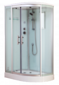 Душевая кабина 120х85х220 Timo Standart T-6602SLF асимметричная (левая) мат.дверки хром проф. задн.стенки мат.стекло верхн.душ