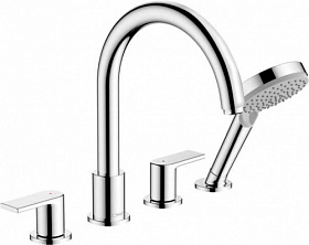 Смеситель для ванны/душа (короткий излив) (внешняя часть) Hansgrohe Vernis Shape 71459000 на борт ванны на 4 отверстия хром латунь Водяной