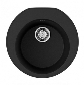 Мойка для кухни Omoikiri Miya 50R-BL 4993502 круглая 50,5х49 глуб. 21см (толщ.10мм) вып. 3 1/2" (врезная) чёрная