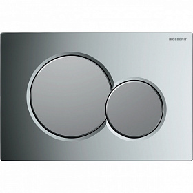 Кнопка смыва (клавиша) для инсталляции Geberit Sigma 01 прямоугольная c кругл.кнопками хром глянец/хром матовый глянец 115.770.KA.5 Водяной