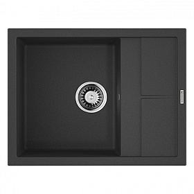 Мойка для кухни Omoikiri Sumi 65-BL 4993670 прямоуг. 65х50 глуб. 23см (толщ.10мм) вып. 3 1/2" (врезная) крыло универсал чёрная Водяной
