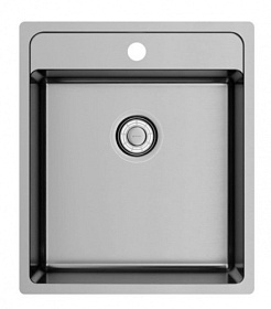 Мойка для кухни Omoikiri Daisen 44-IN 4993179 квадратная 44х51 глуб. 20см (толщ.1мм) вып. 3 1/2" (врезная) нержавеющая сталь