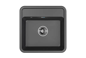 Мойка для кухни Granula Standart ST-5001 черный квадратная 50х50 глуб. 19см вып. 3 1/2" (врезная) чёрная