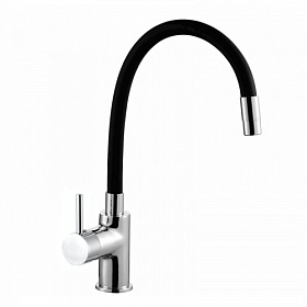 Смеситель для кухни (мойки) Azario Tasco AZ-15494321 гибкий излив хром/черный латунь