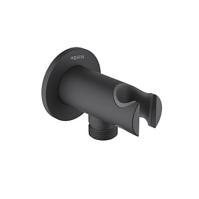 Шланговое подключение для душа с держателем для лейки Aquatek AQ2460MB латунь чёрный чёрное