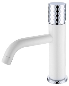 Смеситель для умывальника (раковины) Boheme Stick White Diamond Chrome 121-WCR хром/белый латунь