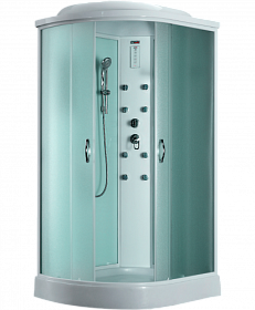 Душевая кабина 120х80х218 Timo Eco TE-0702R асимметричная (правая) мат.дверки белый проф. задн.стенки бел.стекло верхн.душ, гм вертик.