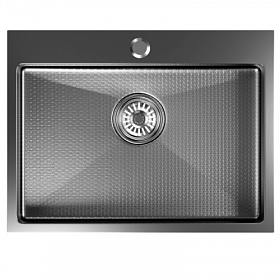 Мойка для кухни Mixline Pro 552933 прямоуг. 60х45 глуб. 22см (толщ.3мм) вып. 3 1/2" (врезная) PVD нано чёрный графит