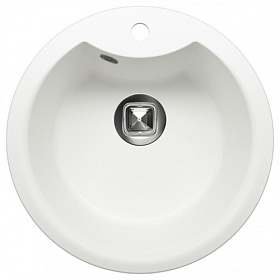 Мойка для кухни Tolero Classic R-108E.923 круглая 51х51 глуб. 21,6см вып. 3 1/2" (врезная) белая