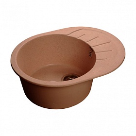 Мойка для кухни Granfest Rondo GF-R580L-307 овальная 57,9х44,5 глуб. 20см вып. 3 1/2" (врезная) крыло универсал терракот