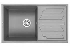 Мойка для кухни Granula GR-8002 алюминиум прямоуг. 80х50 глуб. 20см вып. 3 1/2" (врезная) крыло универсал алюминиум