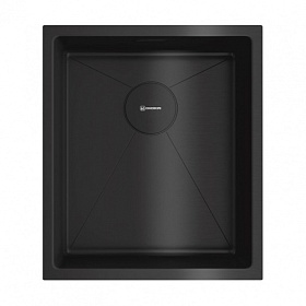 Мойка для кухни Omoikiri Taki 38-U/IF-GB 4997016 прямоуг. 38х44 глуб. 20см (толщ.1,2мм) вып. 3 1/2" (универсальная) PVD графит Водяной