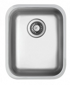 Мойка для кухни TopZero WellInox Undermount D340 GT8K прямоуг. 38х44 глуб. 22,8см (толщ.0,8мм) вып. 3 1/2" (подстольная) серебристый