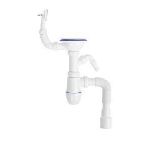 Сифон для мойки вып. 3 1/2" х 40/50 Iddis Kitchen Line с гибким прямоуг. переливом с носиком S11UPS0i84