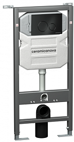 Инсталляция для унитаза Ceramica Nova Envision CN1001B (3 в 1) рама с кнопкой Round чёрная матовая
