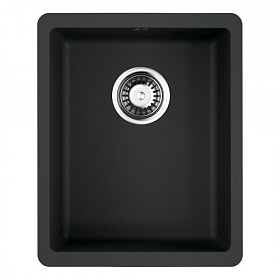 Мойка для кухни Omoikiri Kata 34-U-BL 4993382 прямоуг. 34х42 глуб. 17см (толщ.10мм) вып. 3 1/2" (подстольная) чёрная