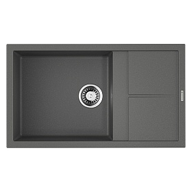 Мойка для кухни Omoikiri Sumi 86-PL 4993651 прямоуг. 86х50 глуб. 23см (толщ.10мм) вып. 3 1/2" (врезная) крыло универсал платина