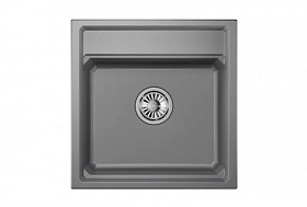 Мойка для кухни Granula KS-5002 алюминиум прямоуг. 44х37,5 глуб. 24,5см вып. 3 1/2" (врезная) алюминиум