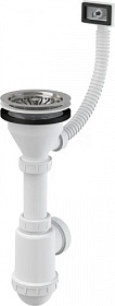 Сифон для мойки 115 мм х 40/50 Alca Drain с гибким прямоуг. переливом A447-DN50/40