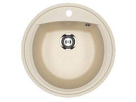 Мойка для кухни Ulgran U-603-328 круглая 52х52 глуб. 19см вып. 3 1/2" (врезная) бежевая