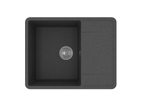 Мойка для кухни Florentina Пьемонт 650 17.030.C0650.102 прямоуг. 650х51 глуб. 20см вып. 3 1/2" (врезная) крыло универсал чёрная