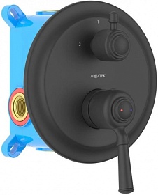 Смеситель для душа внеш. и скрытая часть (в сборе) Aquatek Классик AQ1546MB чёрный латунь